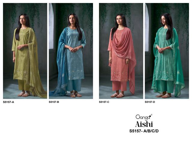 Ganga aishi 5157 dress material wholesale